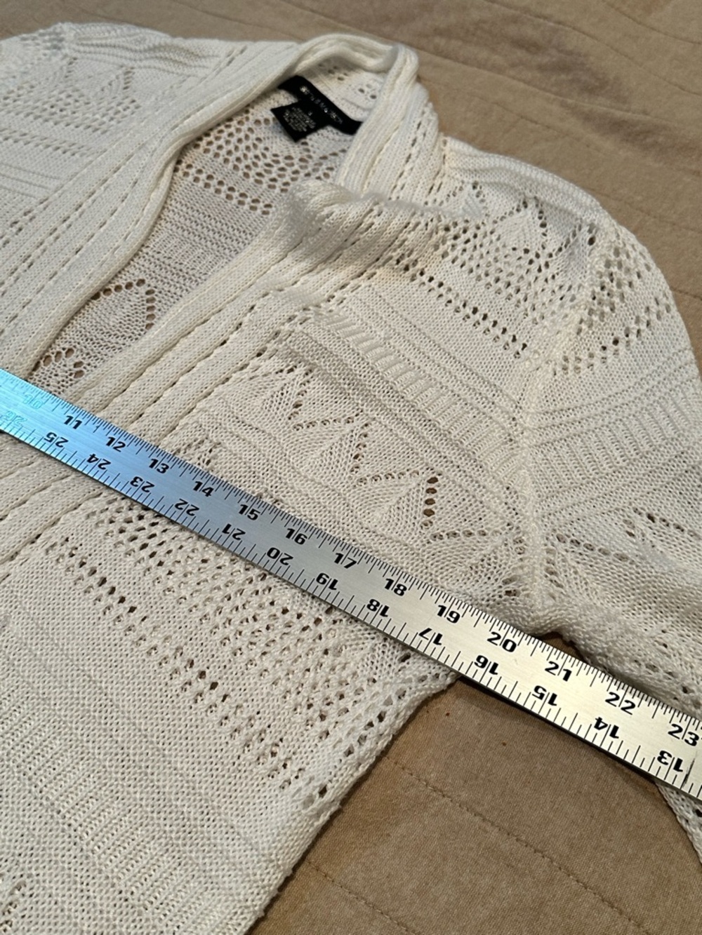 89th & Madison Cream Open-Knit Long Cardigan - Picture 8 of 10